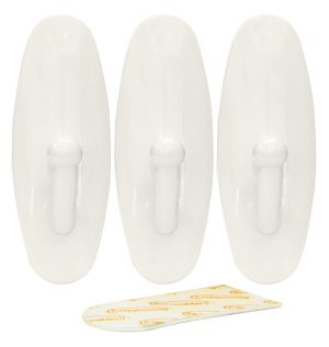 3 PCS REMOVABLE ADHESIVE HOOKS 61 X 22 MM