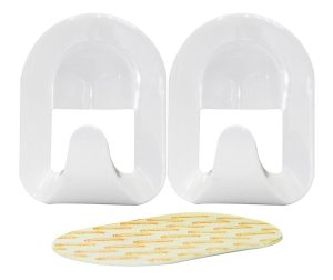 2 PCS REMOVEABLE ADHESIVE PLASTIC HOOKS 67 X 51 MM