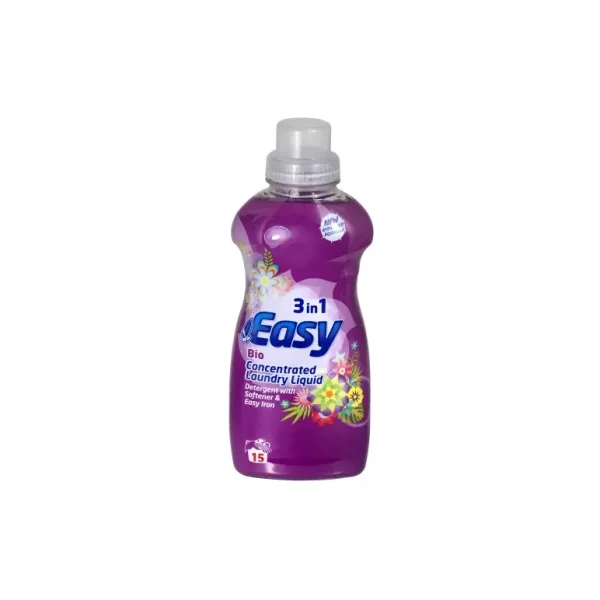 EASY 3 IN 1 BIO LAUNDRY LIQUID DETERGENT 750ML PACK OF 8