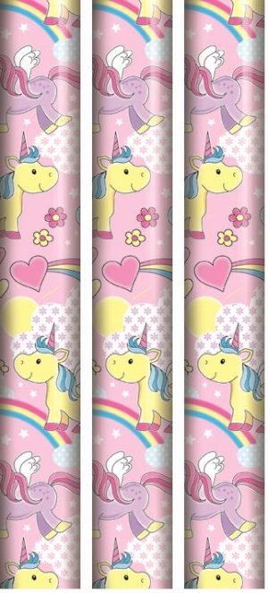 2M X 69CM UNICORN PARTY GIFT WRAP ROLL