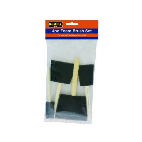 RUSTIN POLY FOAM BRUSHES ASSORTED SIZE 4 BRUSHES