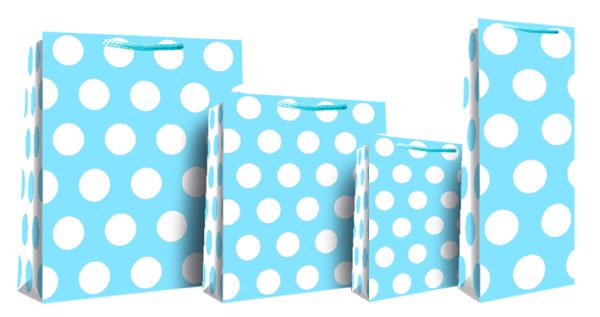 BLUE POLKA DOTS LARGE GIFT BAG