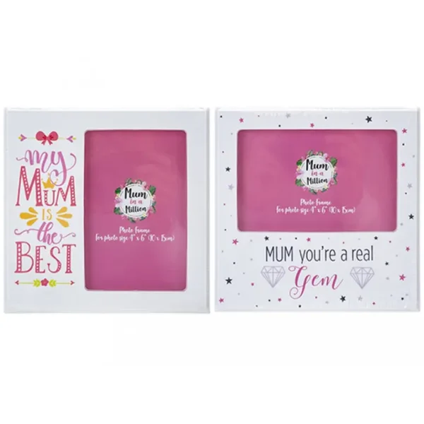 ASSORTED COLOUR MUM COLOUR PRINTED PHOTO FRAME 4" X 6"