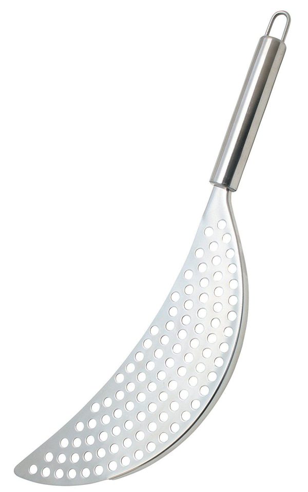 KITCHEN CRAFT CRESCENT SHAPED PAN DRAINER STAINLESS STEEL