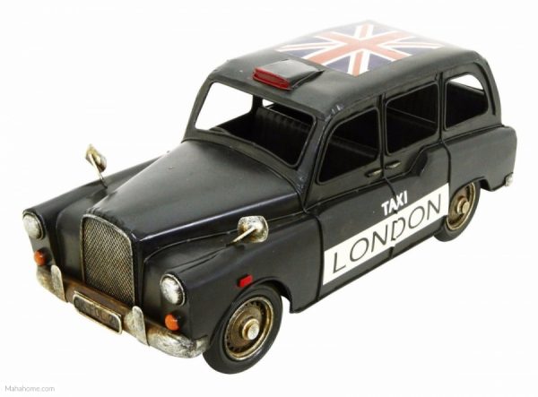 KREATIF KRAFT HAND PAINTED TAXI METAL ORNAMENT