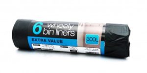 TIDYZ EXTRA VALUE WHEELY BIN LINERS 300 LITRES PACK OF 6