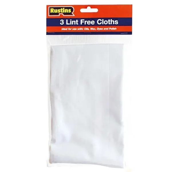 RUSTINS LINT FREE CLOTHS PACK OF 3 USE WITH OILS WAX DYES & POLISH