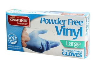 PACK OF 100 VINYL POWDER FREE NON STERILE SINGLE USE GLOVES LARGE
