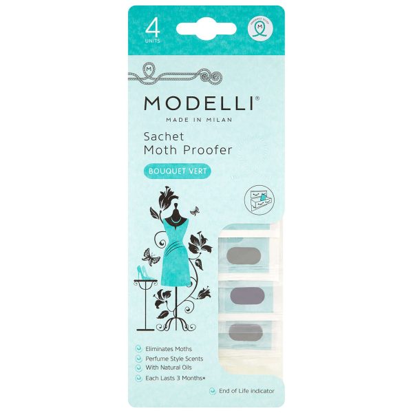 MODELLI MOTH REPELLER SACHET BOUQUET GREEN VERT Pack of 4