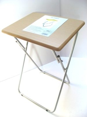 ANZ FOLDING TV TABLE MDF BEECH WOOD LARGE