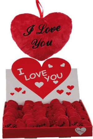 VALENTINES 10CM RED HEART SOFTTOY-I LOVE YOU