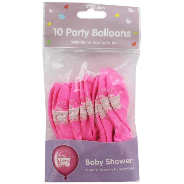 PINK BABY SHOWER BALLONS PACK OF 10