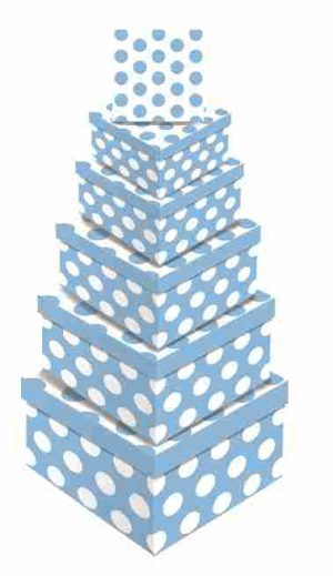 NEST BLUE POLKA DOT 6PIECES GIFT BOXES