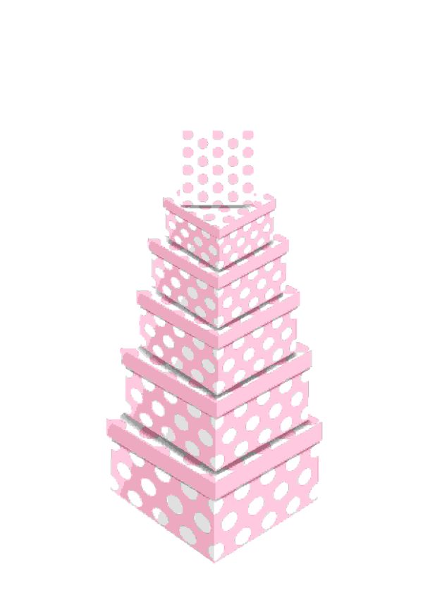 NEST PINK POLKA DOT 6PIECES GIFT BOXES