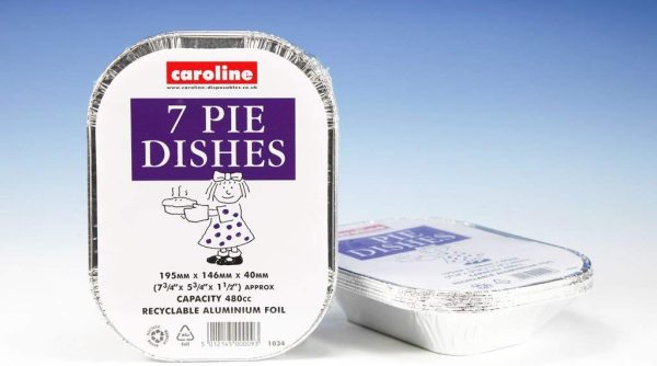 CAROLINE RECTANGLE FOIL PIE DISH 16OZ PACK OF 7