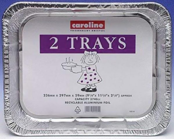 CAROLINE LARGE FOIL TRAY 262 X 322 X 50 MM 2/PK