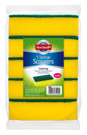 STAR WASH CATERING SPONGE SCOURER BLOCK SHAPE PACK OF 5