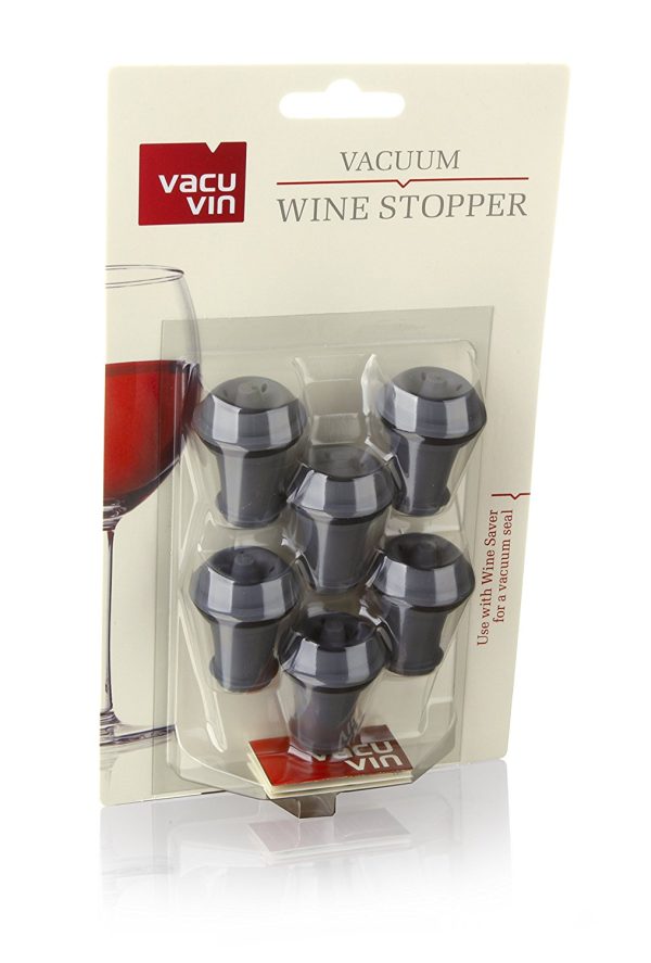 VACU VIN WINE STOPPERS GREY PACK OF 6