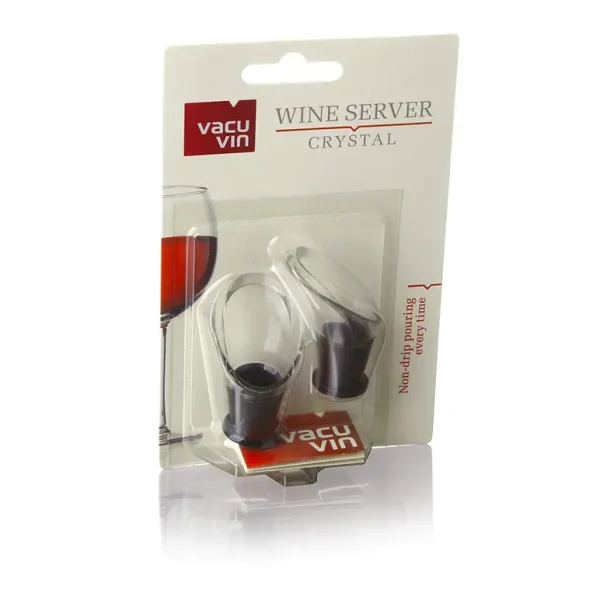 VACU VIN WINE SERVER CRYSTAL BLACK PACK OF 2