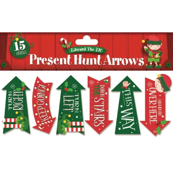 CHRISTMAS PARTY ELF GIFT PRESENT HUNT ARROWS PACK OF 15