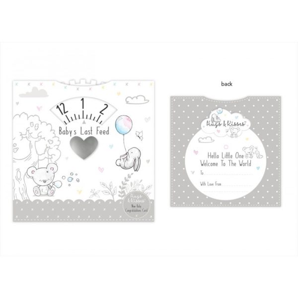 HUGS & KISSES NEW BABY CONGRATULATIONS CARD