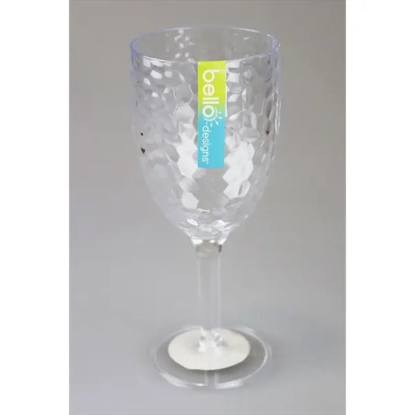 BELLO CLEAR DIMPLE PLASTIC WINE GOBLET