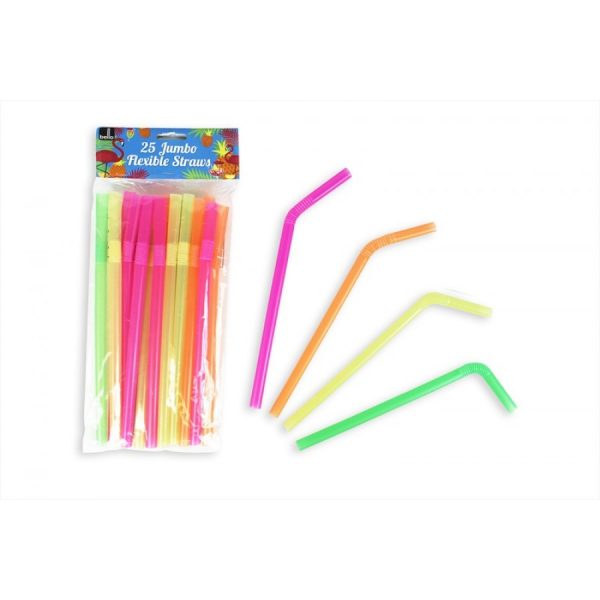 BELLO JUMBO FLEXIBLE STRAWS 26CM X 12MM 25/PK