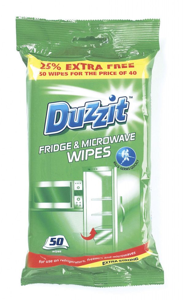 DUZZIT FRIDGE AND MICROWAVE WIPES 50 JUMBO WIPES