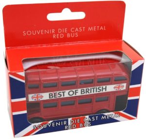 DIE CAST RED LONDON BUS FIGURE WINDOW BOX