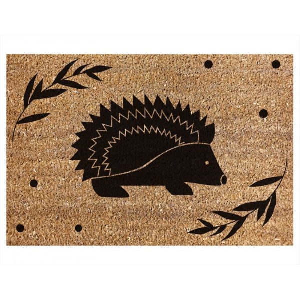 HEDGEHOG DESIGN COIR DOOR MAT 60CM X 40CM