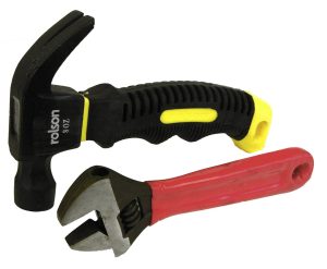 ROLSON 8OZ STUBBY CLAW HAMMER & 150MM ADJUSTABLE WRENCH