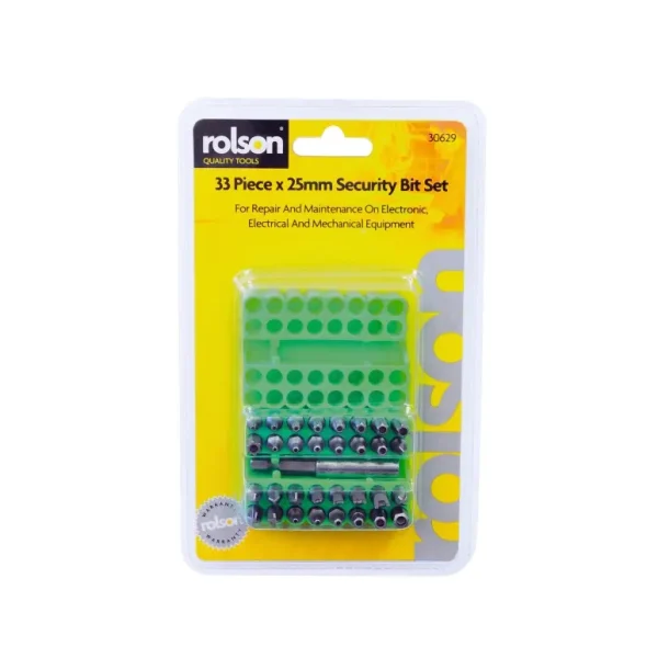 ROLSON SECURITY BIT SET 25MM 33 PIECES