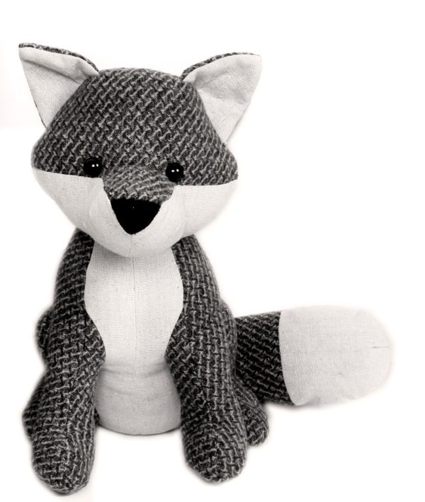 TEXTURED FABRIC WILDLIFE FOX DOOR STOP - BROWN