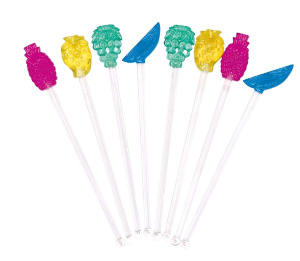 BARCRAFT PLASTIC FRUIT COCKTAIL STIRRERS SWIZZLE STICKS 19.5 CM PACK OF