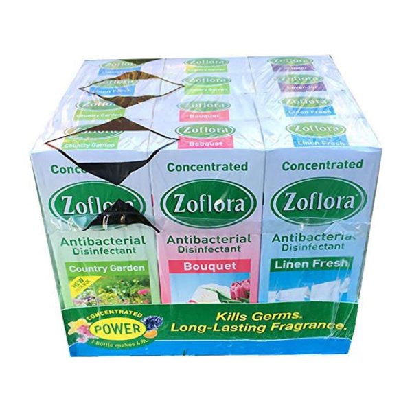 PACK OF 12 ZOFLORA ANTIBACTERIAL DISINFECTANT ASSORTMENT 120ML