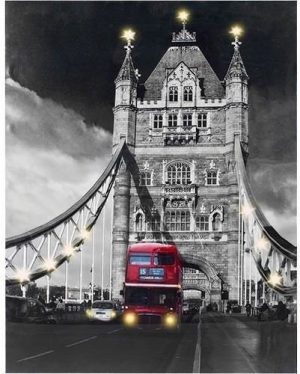 LARGE CANVAS LED LONDON BRIDGE & BUS