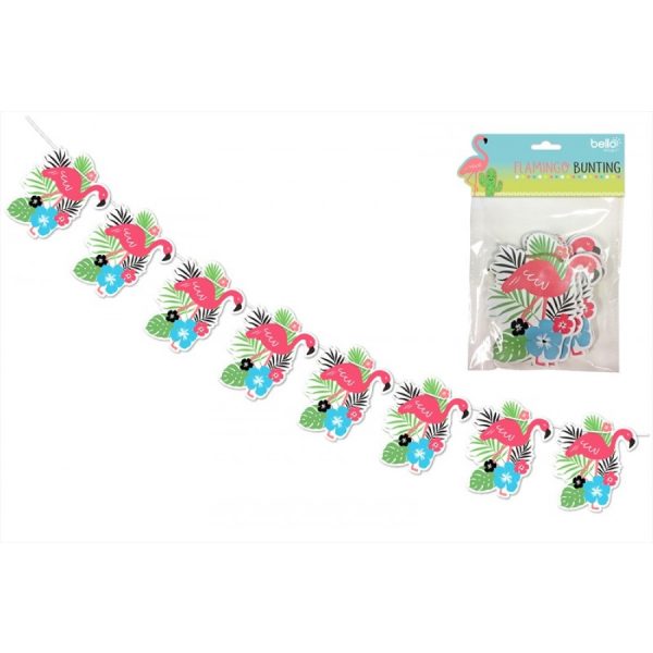 BELLO FUNKY FLAMINGO PAPER PARTY BUNTING 2.3M