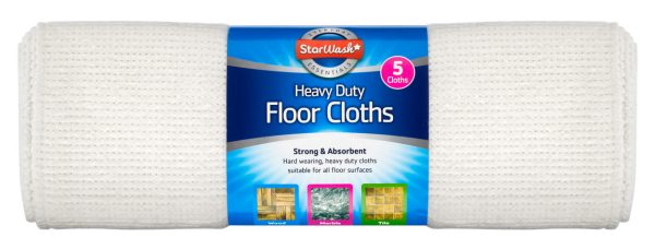 STARWASH HEAVY DUTY FLOOR CLOTHS PACK OF 5