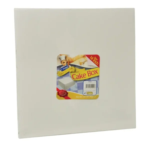 KINGFISHER WHITE CAKE BOX 14 INCH