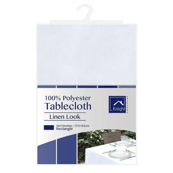 LINEN LOOK RECTANGLE POLYESTER TABLECLOTH 72INCH X 54INCH