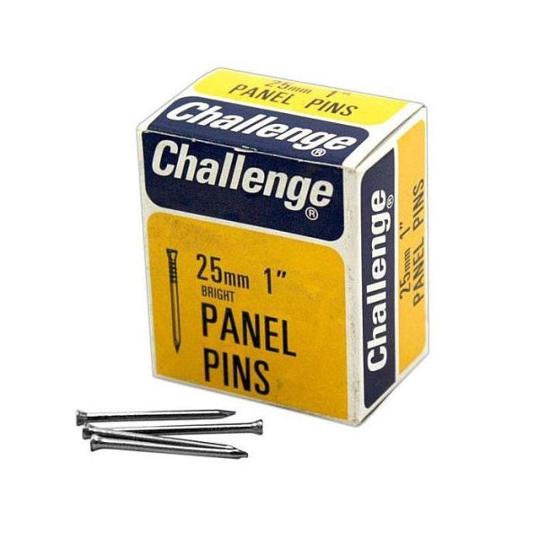 CHALLENGE ZINC PLATED PANEL PINS 25MM 50G