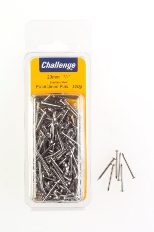 CHALLENGE STAINLESS STEEL ESCUTCHEON PINS 20MM 100G