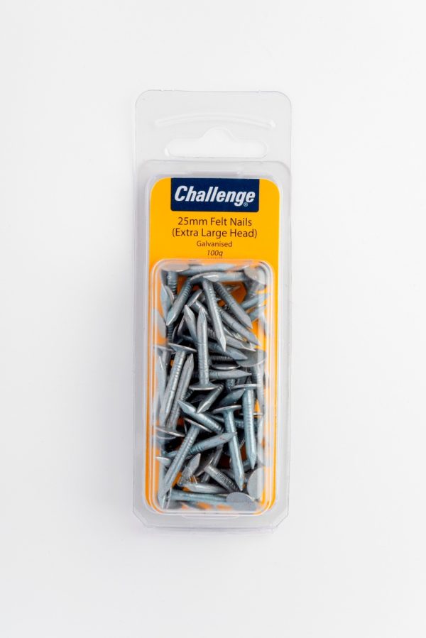 CHALLENGE GALVANISED FELT NAILS 25MM 100G