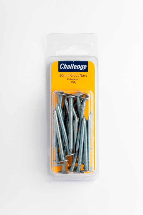 CHALLENGE GALVANISED CLOUT NAILS 50MM 100G