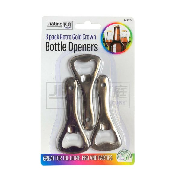 HOME SMART RETRO CROWN BOTTLE OPENER 3/PK