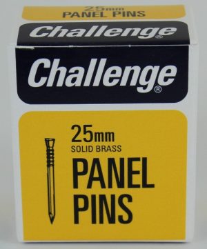 CHALLENGE SOLID BRASS PANEL PINS 25MM 30G