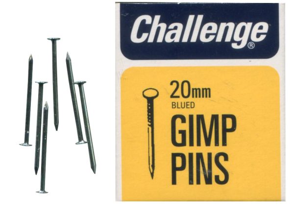 CHALLENGE BLUED GIMP PINS / UPHOLSTERY TACKS 20MM 30G