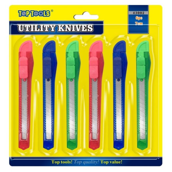 TOP TOOLS UTILITY KNIVES 7CM PACK OF 6