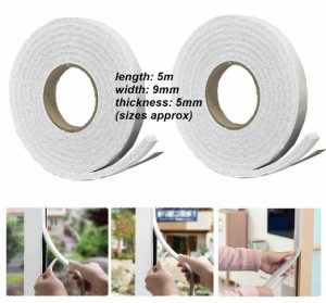 BLACKSPUR FOAM DRAUGHT EXCLUDER SET 9MM X 5MM X 5M 2 PACK