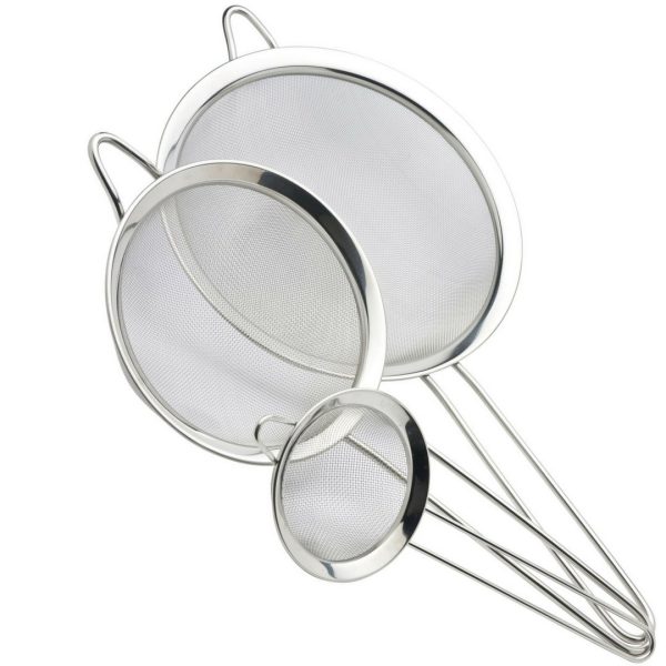 TAYLOR PROFESSIONAL SIEVE 3 PCS SET/FOOD STRAINER - TWIN WIRE HANDLES